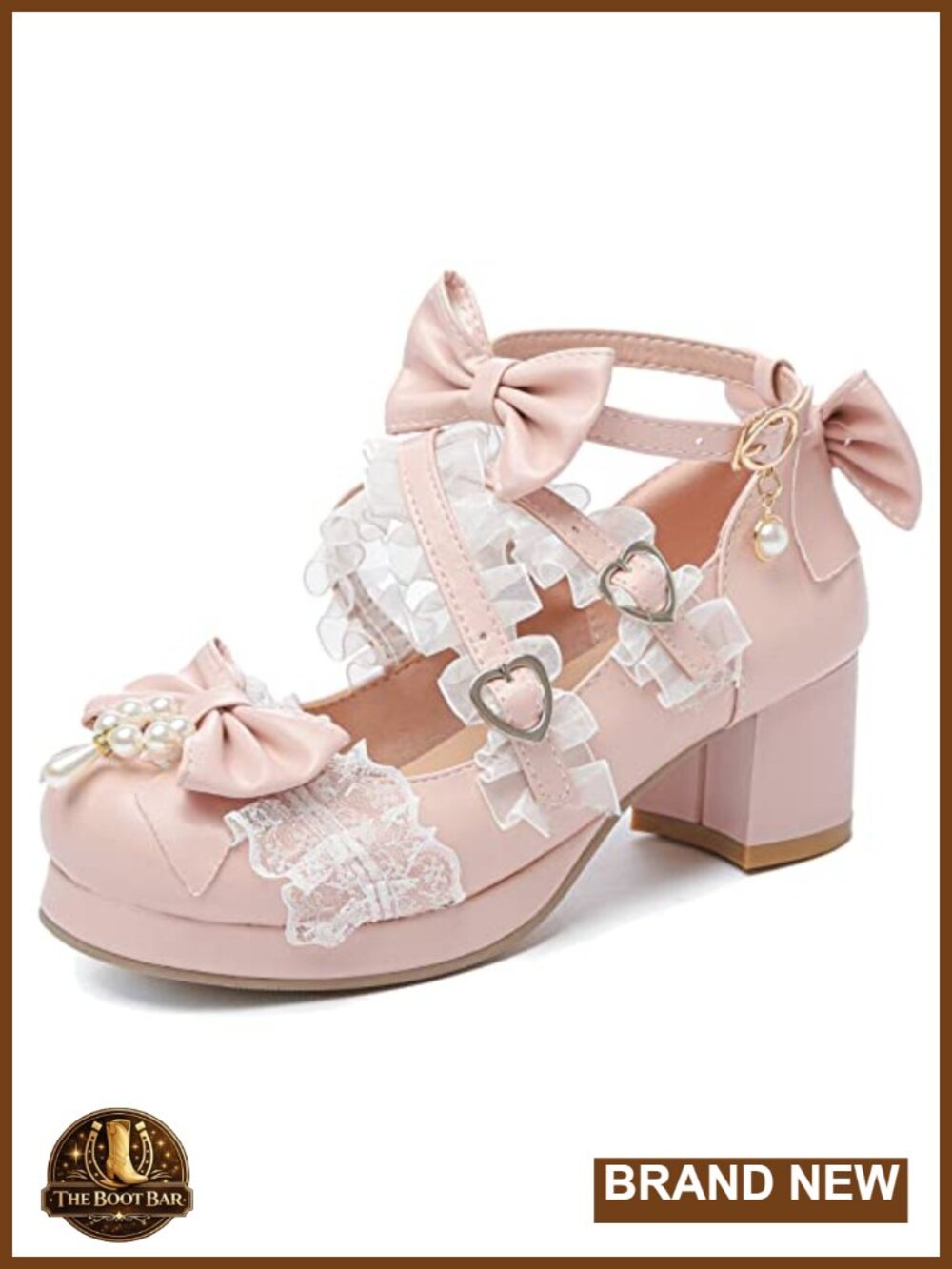 Mary Jane Pumps Cross Strap Lolita Heels Adjustable Buckle Synthetic 6cm